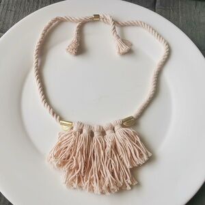 NWT Madewell Cream Tassel Bib Collar Necklace